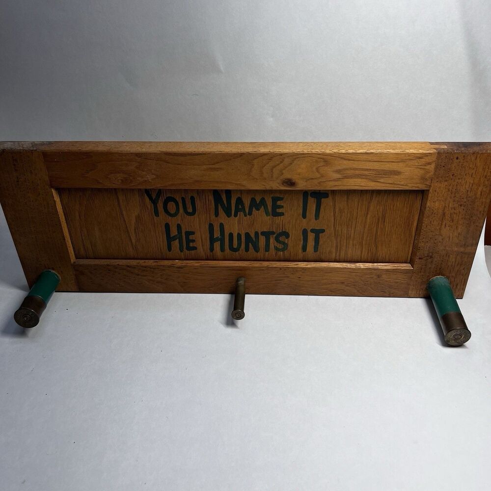Handcrafted Wooden Hunting Wall Plaque Decorative Hat Coat Rack You Name It